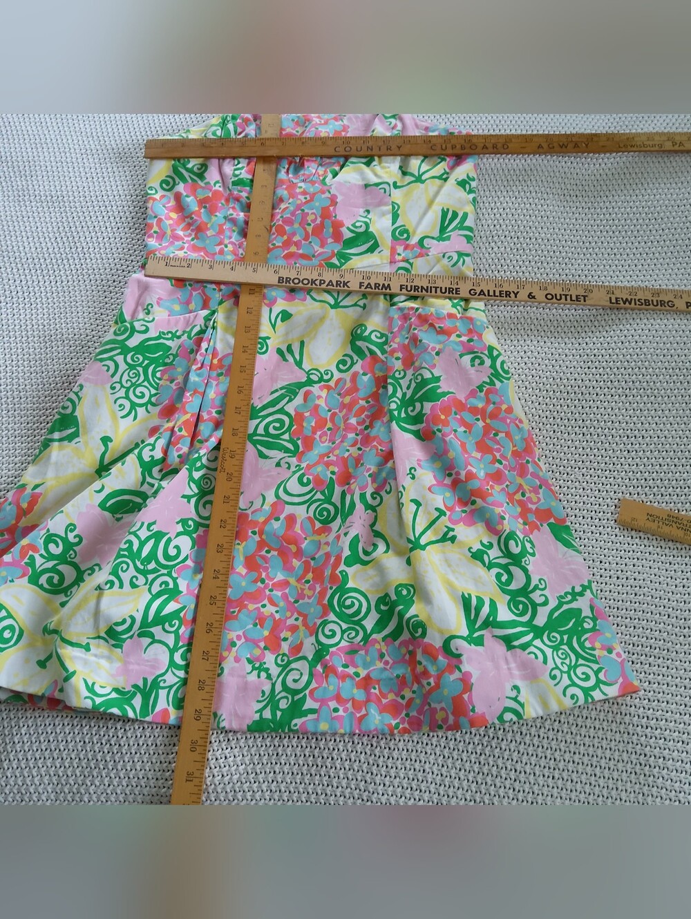 Lilly Pulitzer Blossom Pink, Green Strapless Dress Size 10